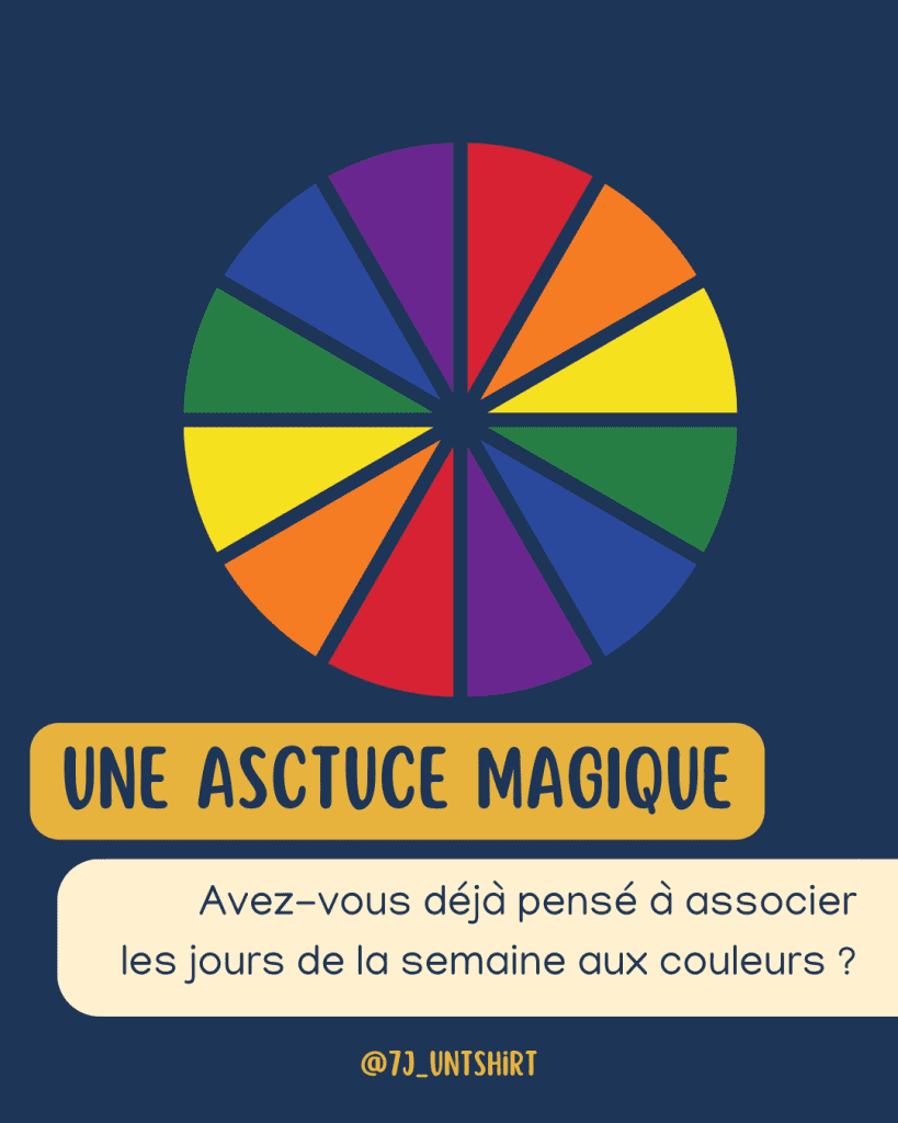 Associer les jours de la semaine aux couleurs : une astuce ludique pour simplifier le quotidien